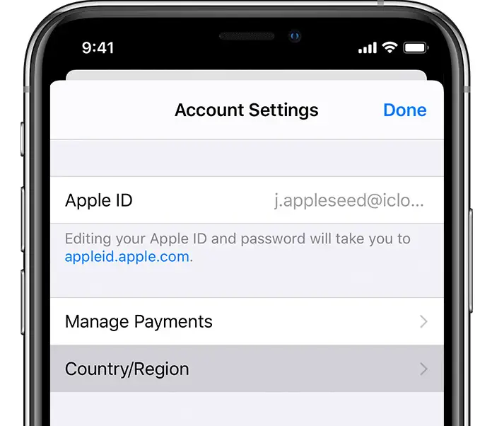 Изменение региона Apple ID