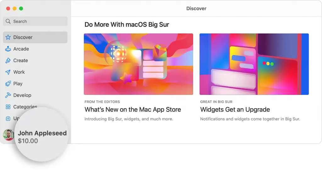 Баланс Mac App Store